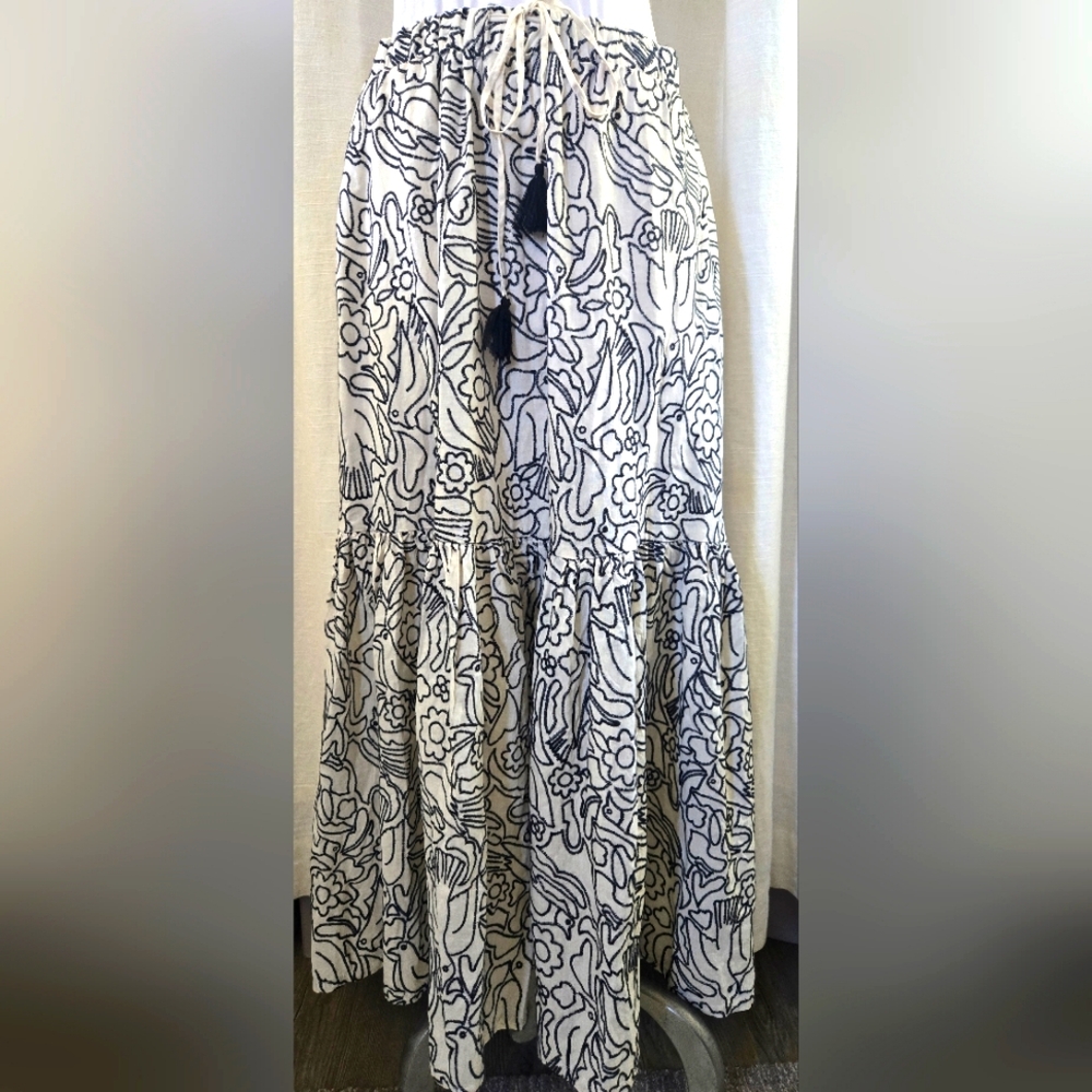 Marine Layer Tencel Linen Embroidered Skirt